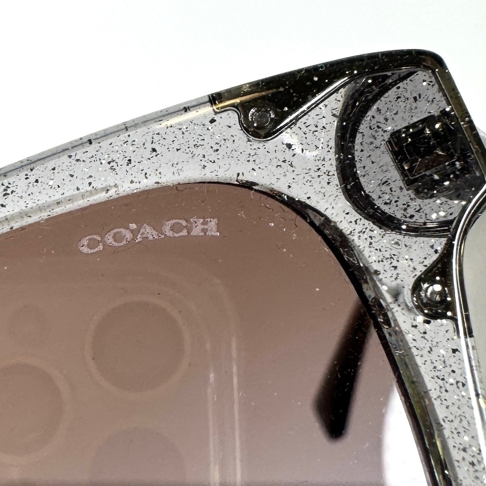 COACH Transparent Grey Glitter Sunglasses HC8279U 556968 NEW 51mm - Picture 6 of 15